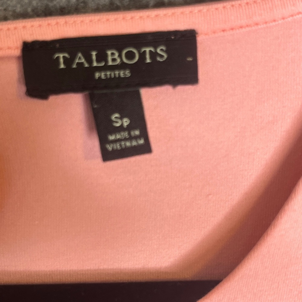 Talbots Blouse Womens SP Pink Ruched Side Keyhole Back Rayon Stretch Career Top - Picture 3 of 10